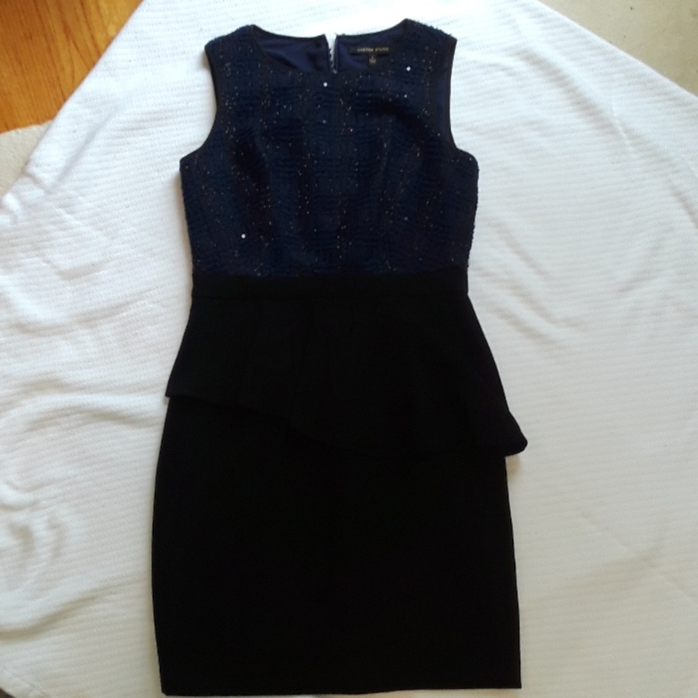 Cynthia Steffe Peplum dress with glimmering top